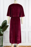 Sexy Elegant Solid Solid Color O Neck Evening Dress Dresses
