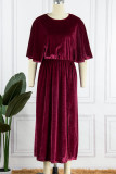 Sexy Elegant Solid Solid Color O Neck Evening Dress Dresses