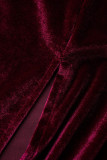 Sexy Elegant Solid Solid Color O Neck Evening Dress Dresses