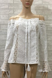 Solid Embroidered Off the Shoulder Tops
