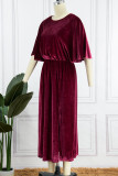 Sexy Elegant Solid Solid Color O Neck Evening Dress Dresses