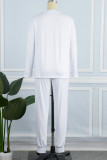 Casual Solid Asymmetrical Solid Color O Neck Long Sleeve Two Pieces