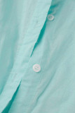 Casual Solid Buckle Solid Color Turndown Collar A Line Dresses