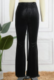 Sexy Solid Regular High Waist Speaker Solid Color Bottoms