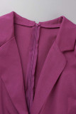 Elegant Simplicity Solid Fold Turn-back Collar One Step Skirt Dresses