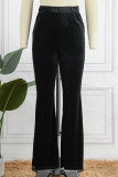 Sexy Solid Regular High Waist Speaker Solid Color Bottoms