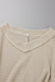Casual Solid Patchwork V Neck Tops