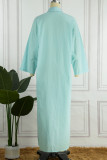 Casual Solid Buckle Solid Color Turndown Collar A Line Dresses