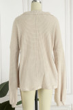 Casual Solid Patchwork V Neck Tops