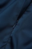 Elegant Solid Hollowed Out Turtleneck A Line Dresses