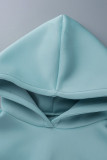 Sportswear Solid Frenulum Hooded Collar Long Sleeve Two Pieces