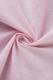 Casual Solid Buckle Solid Color Turndown Collar A Line Dresses
