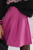 Solid Buttons Loose High Waist Wide Leg Solid Color Bottoms