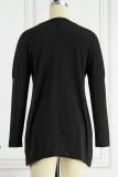 Casual Solid Patchwork O Neck Tops