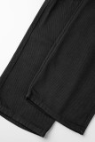 Street Solid Patchwork Pocket Loose Straight Solid Color Bottoms