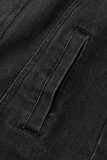 Street Solid Patchwork Pocket Hooded Collar Tops