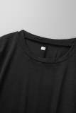 Casual Solid Patchwork O Neck Tops