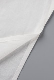 Casual Solid Buckle Solid Color Turndown Collar A Line Dresses