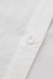 Casual Solid Buckle Solid Color Turndown Collar A Line Dresses