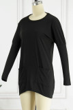 Casual Solid Patchwork O Neck Tops