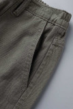 Street Solid Patchwork Pocket Loose Straight Solid Color Bottoms