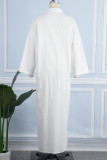 Casual Solid Buckle Solid Color Turndown Collar A Line Dresses