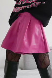 Solid Buttons Loose High Waist Wide Leg Solid Color Bottoms