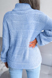 Casual Solid Hollowed Out Turtleneck Tops