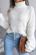 Casual Solid Hollowed Out Turtleneck Tops
