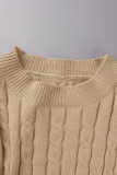 Sweet Elegant Solid Solid Color O Neck Long Sleeve Two Pieces