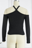 Sexy Solid Solid Color Off the Shoulder Tops