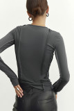 Casual Simplicity Solid Solid Color O Neck Tops