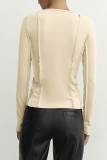 Casual Simplicity Solid Solid Color O Neck Tops