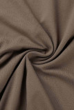 Sexy Solid Draw String Half A Turtleneck Wrapped Skirt Dresses