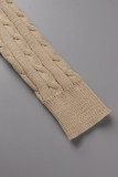 Sweet Elegant Solid Solid Color O Neck Long Sleeve Two Pieces