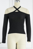 Sexy Solid Solid Color Off the Shoulder Tops