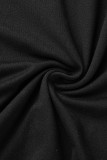 Sexy Solid Draw String Half A Turtleneck Wrapped Skirt Dresses