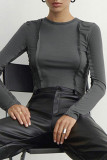 Casual Simplicity Solid Solid Color O Neck Tops