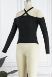 Sexy Solid Solid Color Off the Shoulder Tops