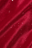 Sexy Bronzing Sequins Oblique Collar Wrapped Skirt Dresses