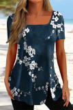 Casual National Totem Print Solid Color T-Shirts