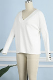 Elegant Solid Buttons V Neck Tops
