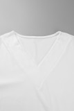 Elegant Solid Buttons V Neck Tops