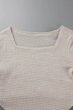 Sexy Solid Solid Color Square Collar Tops