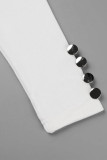Elegant Solid Buttons V Neck Tops