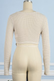 Sexy Solid Solid Color Square Collar Tops