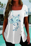 Casual National Totem Print Solid Color T-Shirts