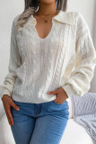 Casual Simplicity Solid Solid Color Turndown Collar Tops