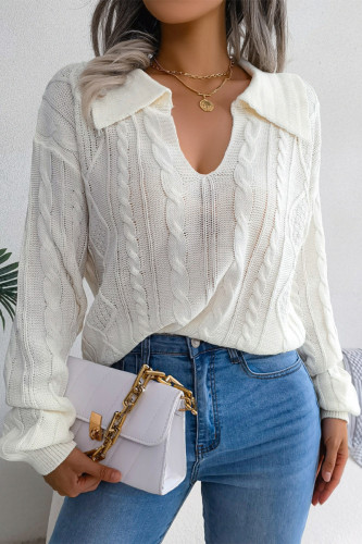 Casual Simplicity Solid Solid Color Turndown Collar Tops