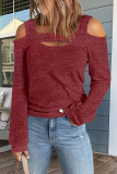 Casual Simplicity Solid Solid Color Square Collar Tops